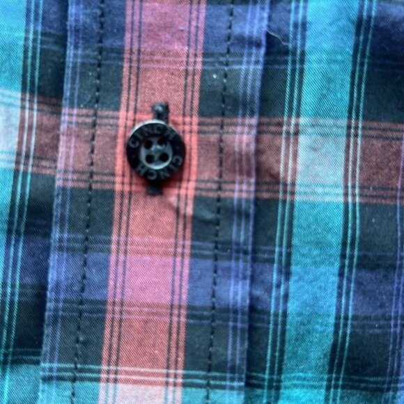Cinch Mens Long Sleeve Button-Down Plaid Shirt Multicolor Size L 100% Cotton - Picture 6 of 7